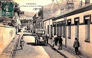 340- Cherchell- La poste et la rue du theatre